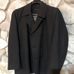 Calvin Klein Outerwear – Men's Wool Blend Peacoat Medium Grey